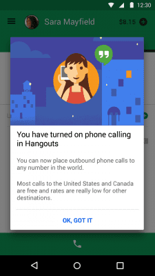 Screenshot of the application Hangouts Phone - #1