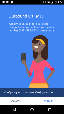 Screenshot of the application Hangouts Phone - #2