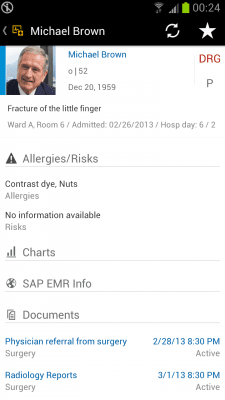 Screenshot of the application SAP EMR Unwired - #2
