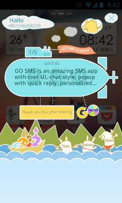 Screenshot of the application GO SMS Pro 2-Anniversary Popup - #1