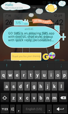 Screenshot of the application GO SMS Pro 2-Anniversary Popup - #2