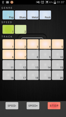 Screenshot of the application Drum Loops - #1