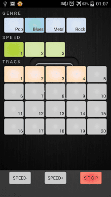 Screenshot of the application Drum Loops - #4