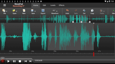 Screenshot of the application WavePad Audio Editor Free - #1