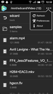 Screenshot of the application VPlayer Codec ARMv6 - #2