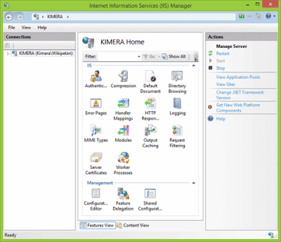 Screenshot of the application Internet Information Services (IIS) - #1