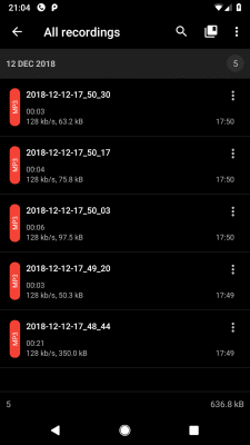 Screenshot of the application ASR MP3 Sound recorder - #3