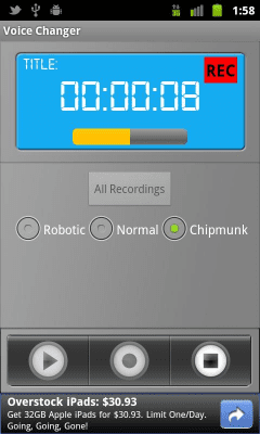 Screenshot of the application Voice Changer - #1