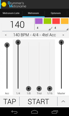 Screenshot of the application Trummisen Metronome - #1