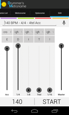 Screenshot of the application Trummisen Metronome - #2