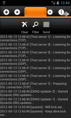 Screenshot of the application Test Server - #6