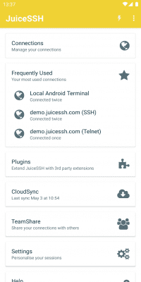 Screenshot of the application JuiceSSH - SSH Client - #1