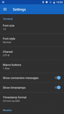 Screenshot of the application Serial Bluetooth Terminal - #6
