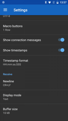 Screenshot of the application Serial Bluetooth Terminal - #7
