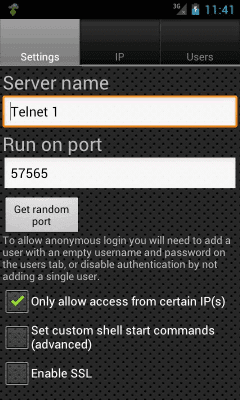 Screenshot of the application SSH Server - #3