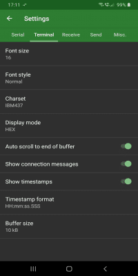 Screenshot of the application Serial USB Terminal - #6