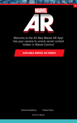 Screenshot of the application Marvel AR - #1