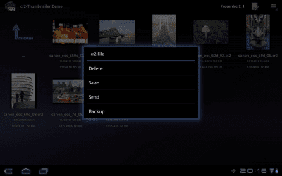 Screenshot of the application cr2-Thumbnailer Demo - #3