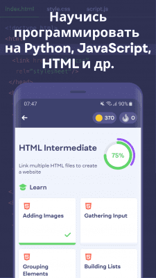Screenshot of the application Mimo: Learn the basics of JavaScript, Python, HTML, etc. - #5