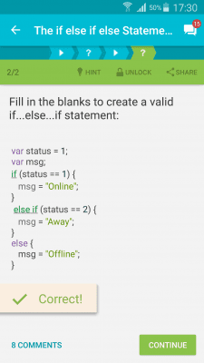 Screenshot of the application Learn JavaScript - #3