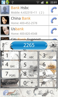 Screenshot of the application RocketDial InkPainting Theme - #1