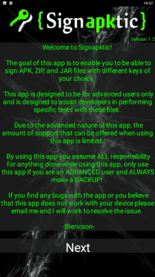 Screenshot of the application Signapktic - #2