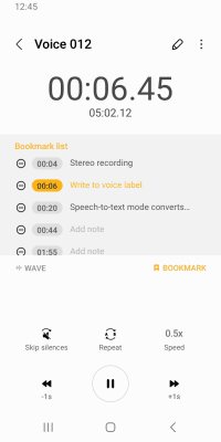Screenshot of the application Samsung Voice Recorder - #5