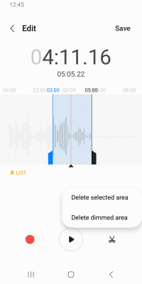 Screenshot of the application Samsung Voice Recorder - #6