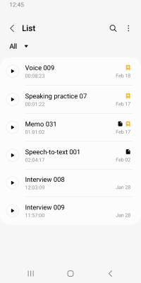 Screenshot of the application Samsung Voice Recorder - #7