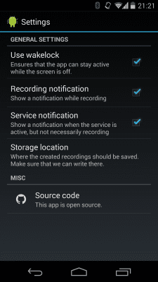 Screenshot of the application Audio Bug - Voice Recorder - #3