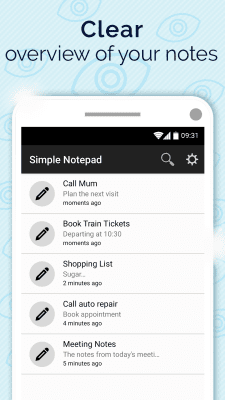 Screenshot of the application A simple notebook - #1