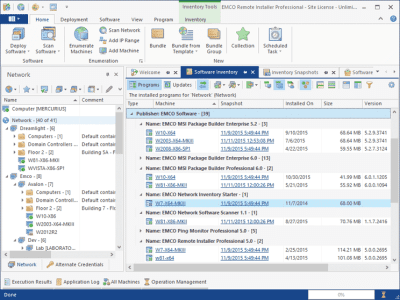 Screenshot of the application EMCO Remote Administration - #1