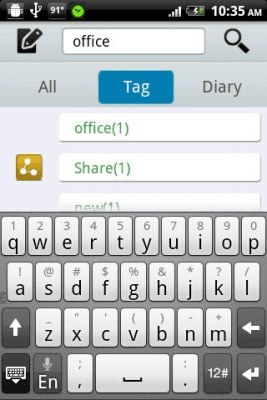 Screenshot of the application Motion Diary - #4