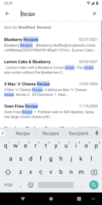 Screenshot of the application Simplenote Android - #5