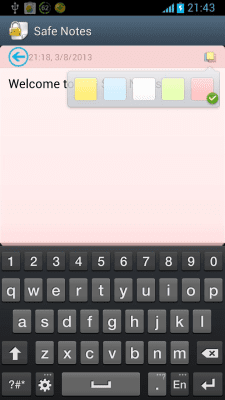 Screenshot of the application Safe Notes - #3