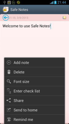 Screenshot of the application Safe Notes - #5