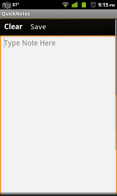 Screenshot of the application QuickNotes - #1