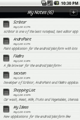 Screenshot of the application Scribtor Notes - #2