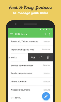Screenshot of the application Secure Notes - #2