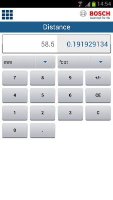 Screenshot of the application Bosch unit converter - #3