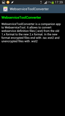 Screenshot of the application WebserviceTool Converter - #1