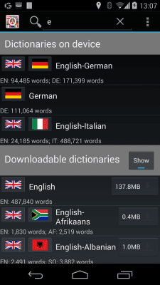 Screenshot of the application QuickDic Offline Dictionary - #1