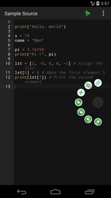 Screenshot of the application Python Programming Interpreter - #3