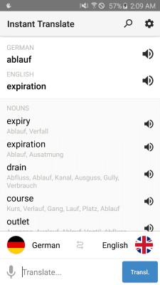 Screenshot of the application Instant Translate - translator - #1