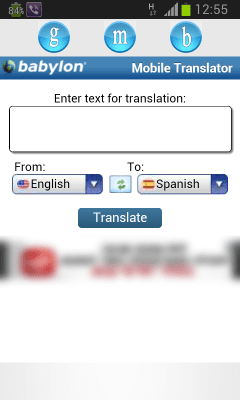 Screenshot of the application translator app - #1