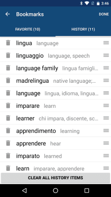 Screenshot of the application Italian English Dictionary - #5