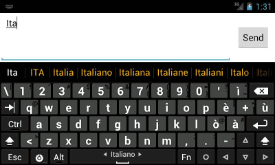 Screenshot of the application Italian dictionary for Hacker's Keyboard - #2