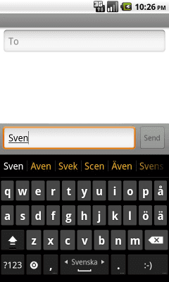 Screenshot of the application Swedish dictionary for Hacker's Keyboard - #2