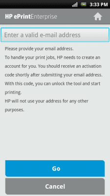 Screenshot of the application HP ePrint Enterprise (service) - #3