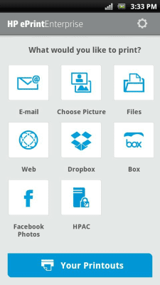 Screenshot of the application HP ePrint Enterprise (service) - #5